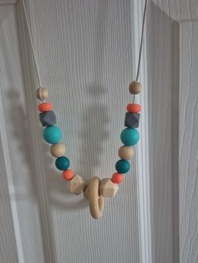 Teething Necklace - All Natural Wood And Silicon